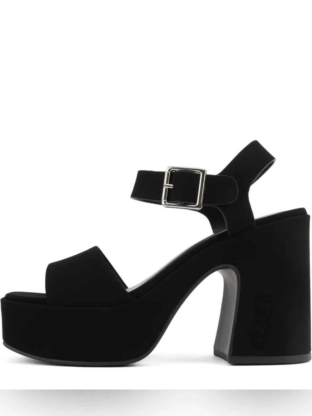 Soda New Launch Black Platform Chunky High Heeled Size 10 Sandal #Lux-SH-1 - Picture 7 of 9